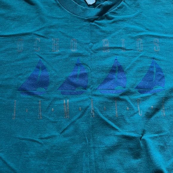 Vintage Jamaica Ocho Rios T-Shirt / Large / Single Stitch / Caribbean Rags - Picture 2 of 7